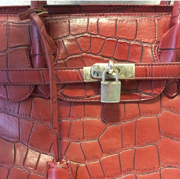 NEW Red Satchel Bag LARGE - Picture 3 of 7